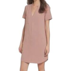 Women’s Lush Pink Hailey Crepe Short Sleeve Shift Dress - Size Large